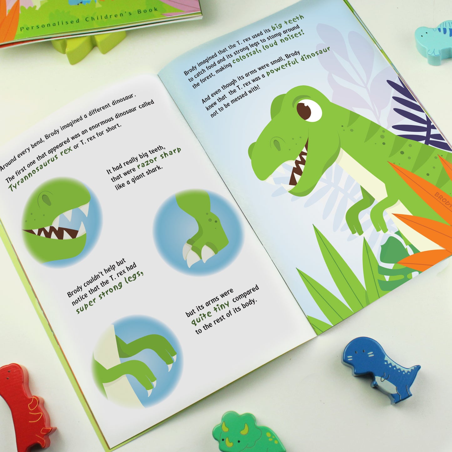 Personalised dinosaur story book for children