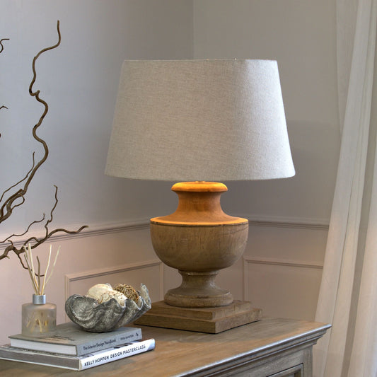 Natural colour lamp with cream lamp shade 