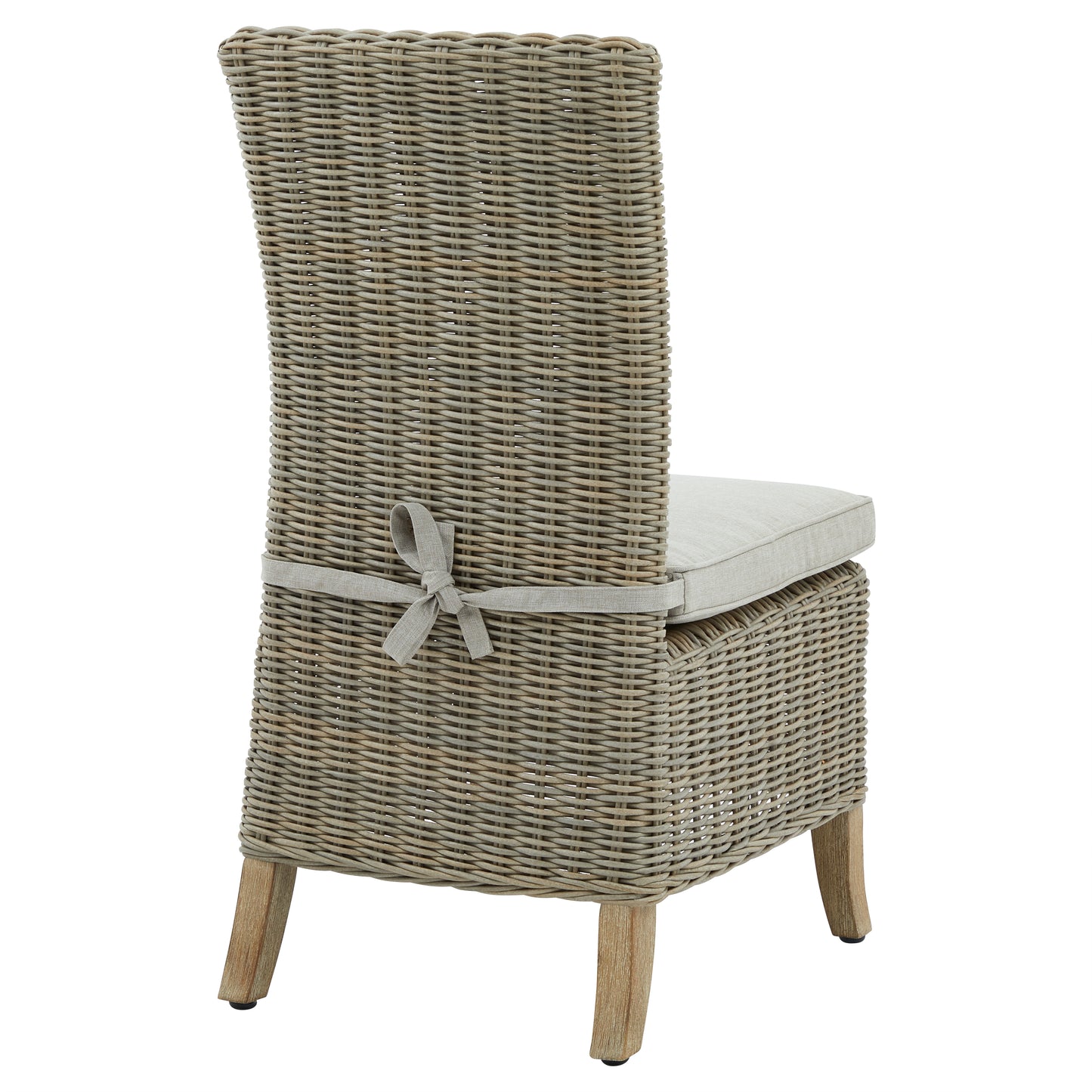 Wicker style outdoor dining chair with cushion 