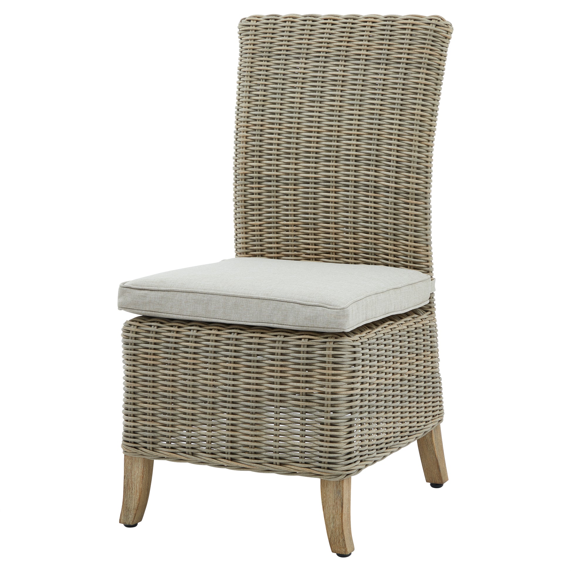 Wicker style outdoor dining chair with cushion 