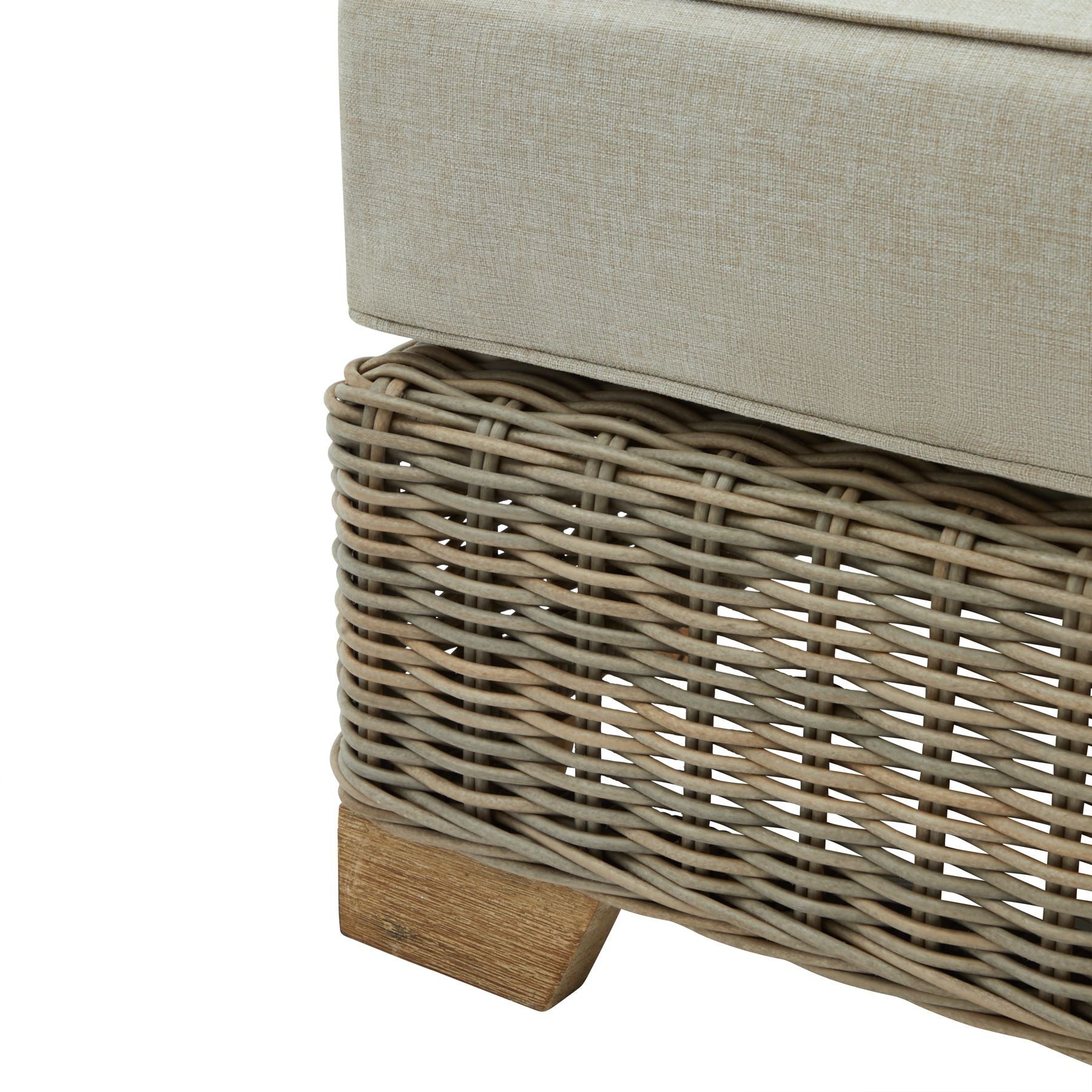 Outdoor wicker foot stall with cushion