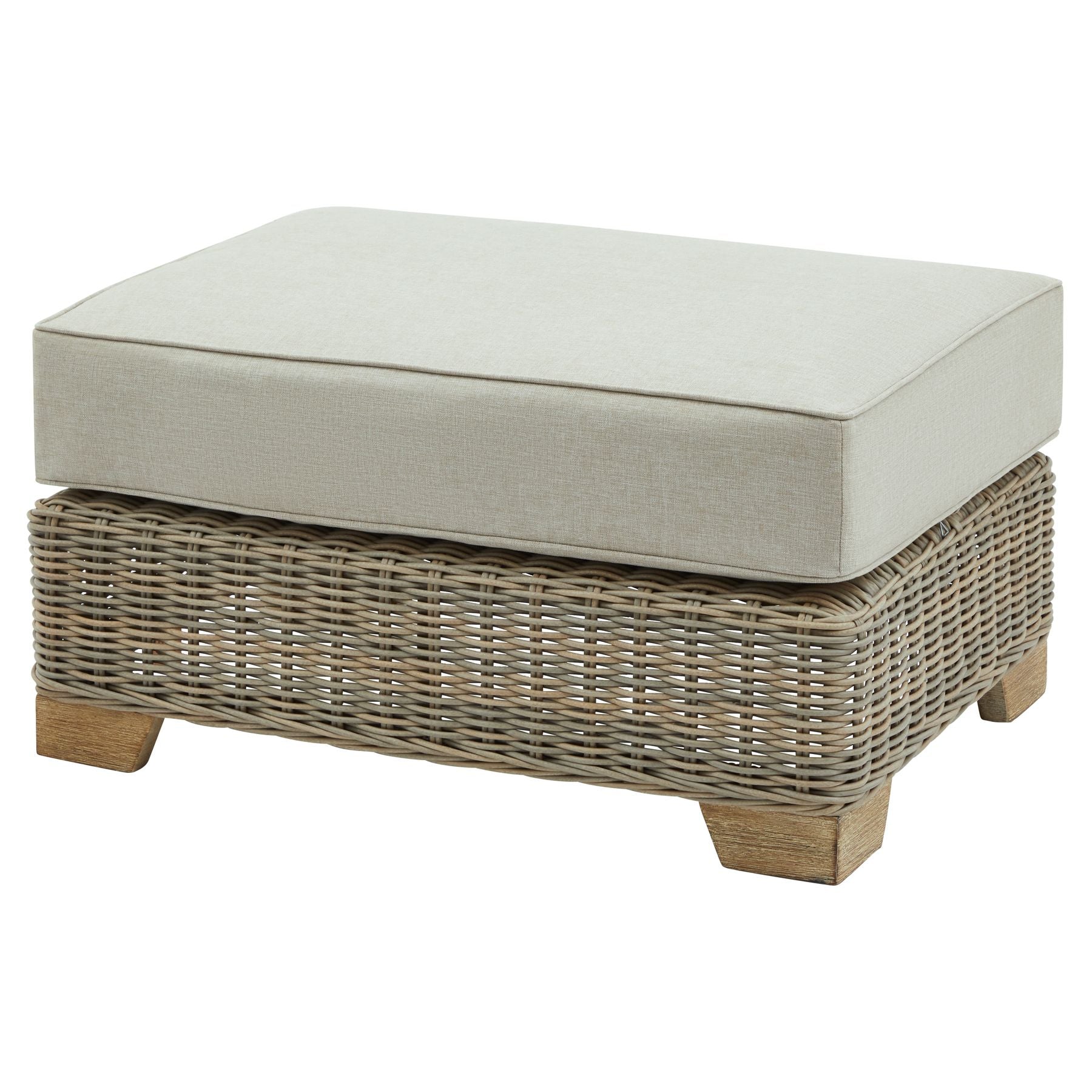 Outdoor wicker foot stall with cushion