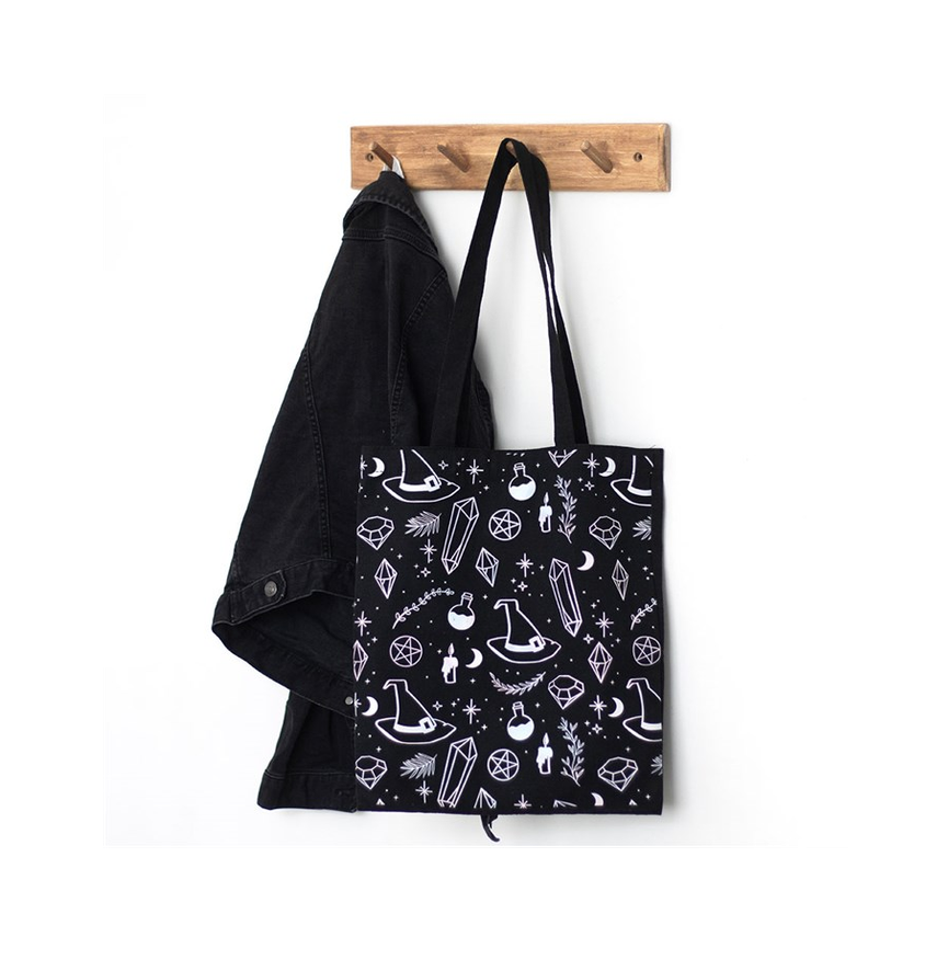 Crystal Witch Print Polycotton Tote Bag