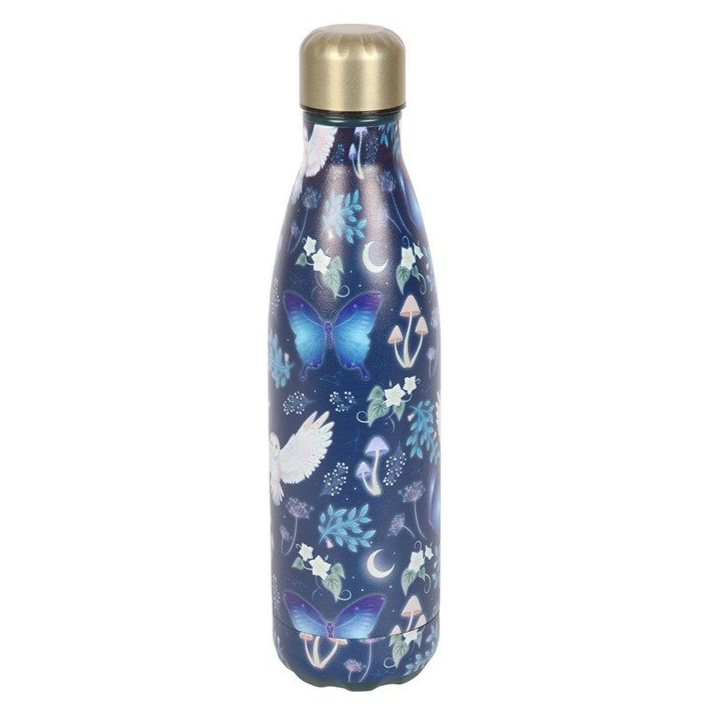 Night Flight Owl Print Metal Water Bottle