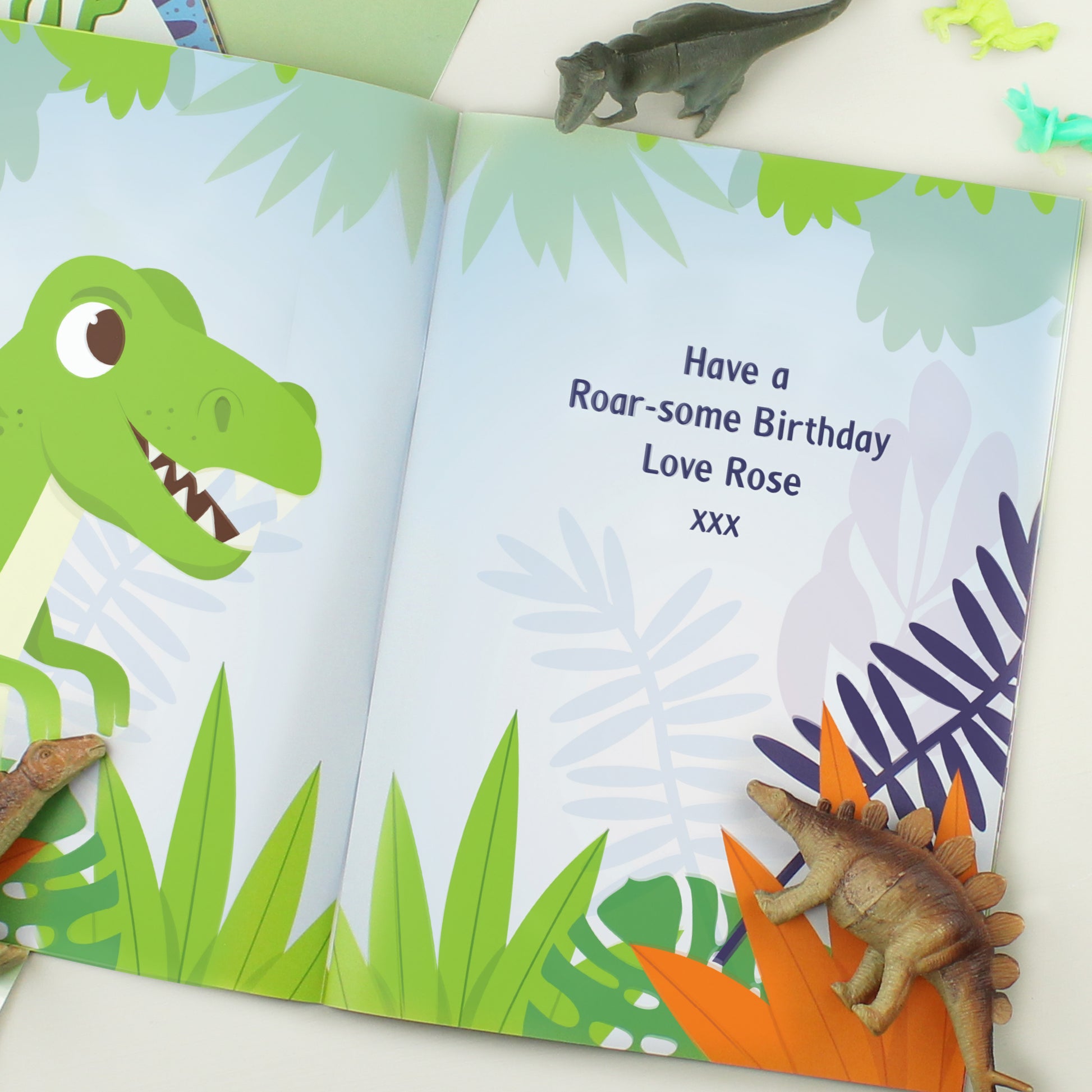 Personalised dinosaur story book for children