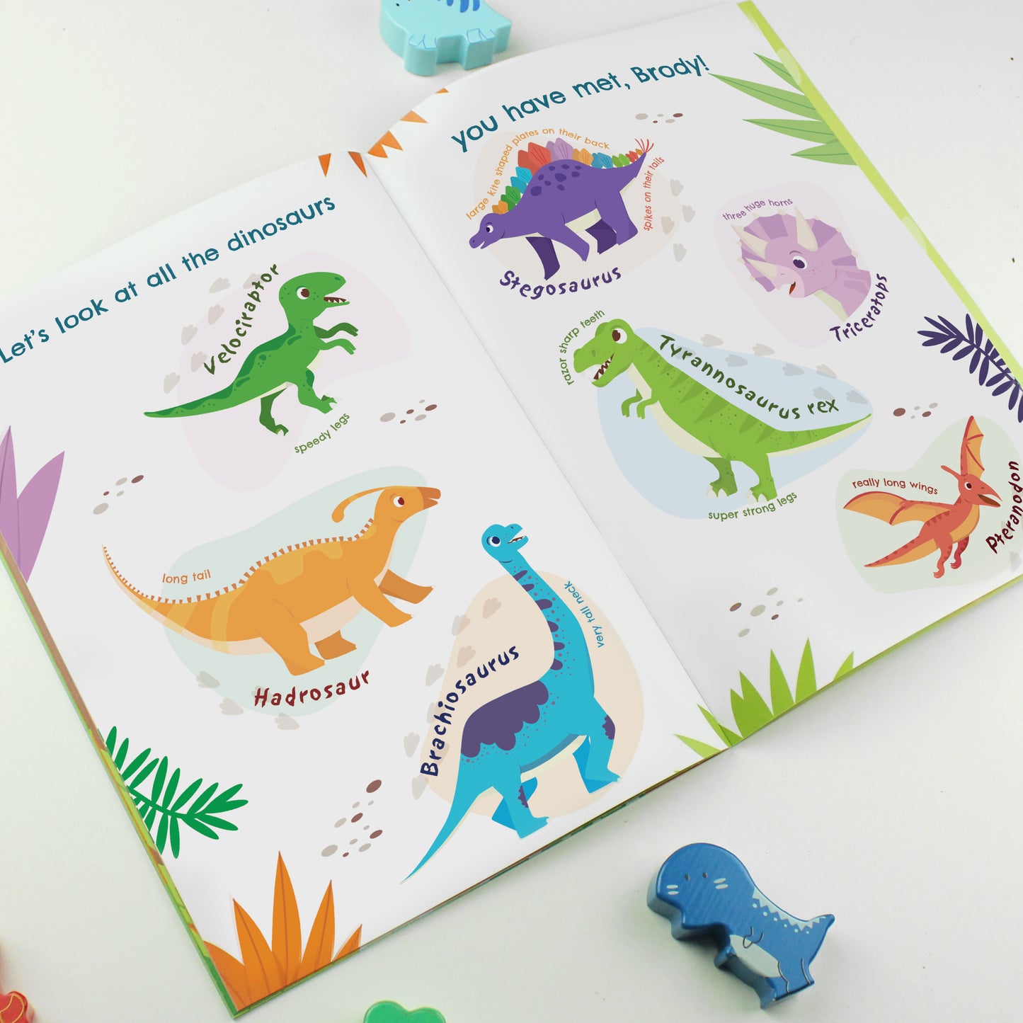 Personalised dinosaur story book for children