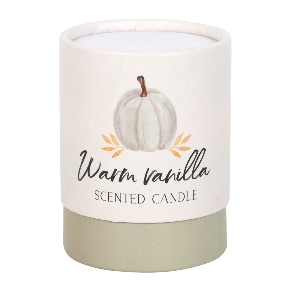 Warm Vanilla scented candle in glass jar