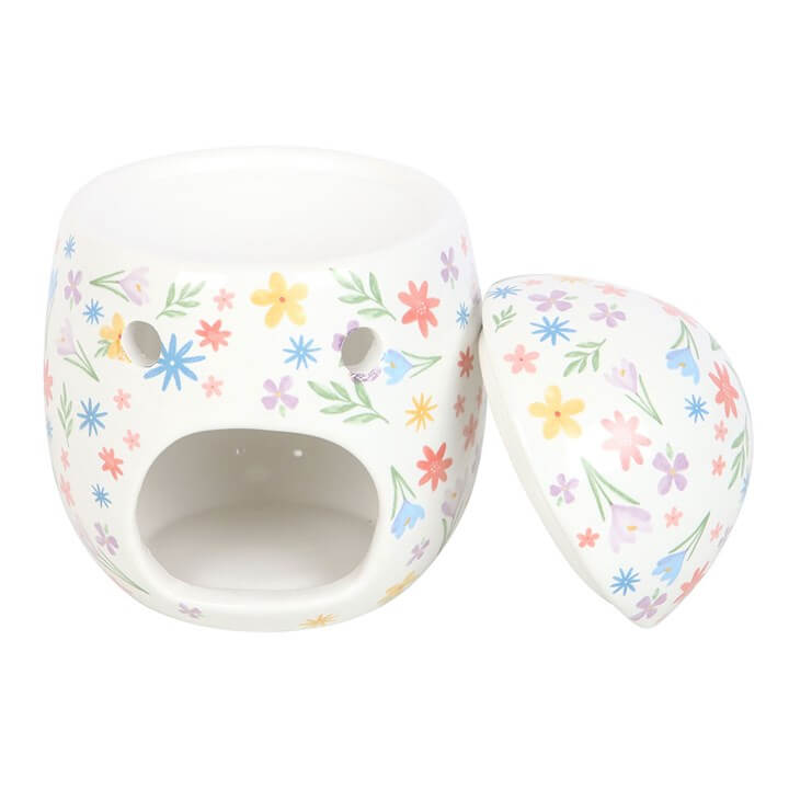 Spring Floral Print Egg Oil Burner and Wax Warmer