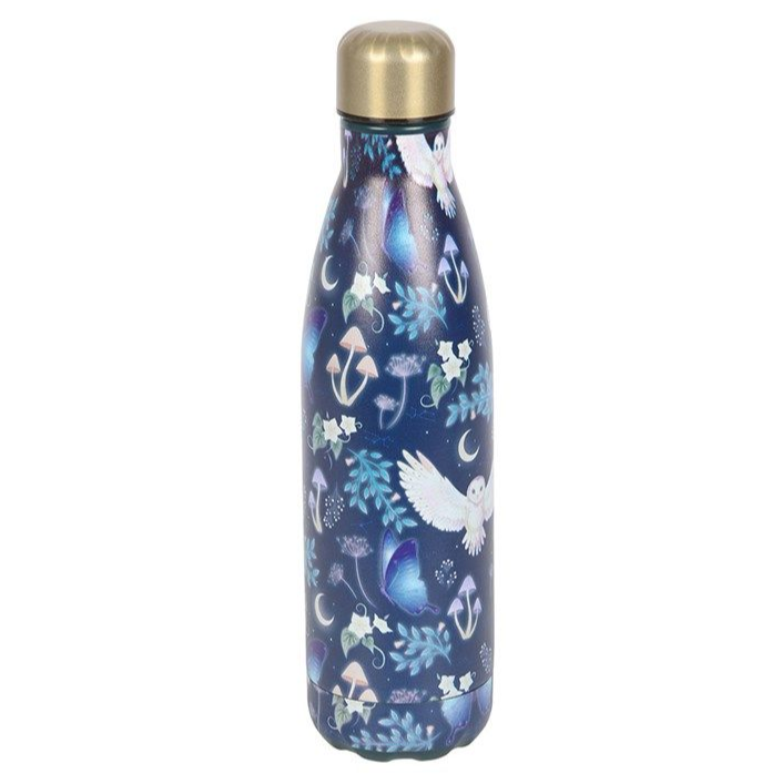 Night Flight Owl Print Metal Water Bottle