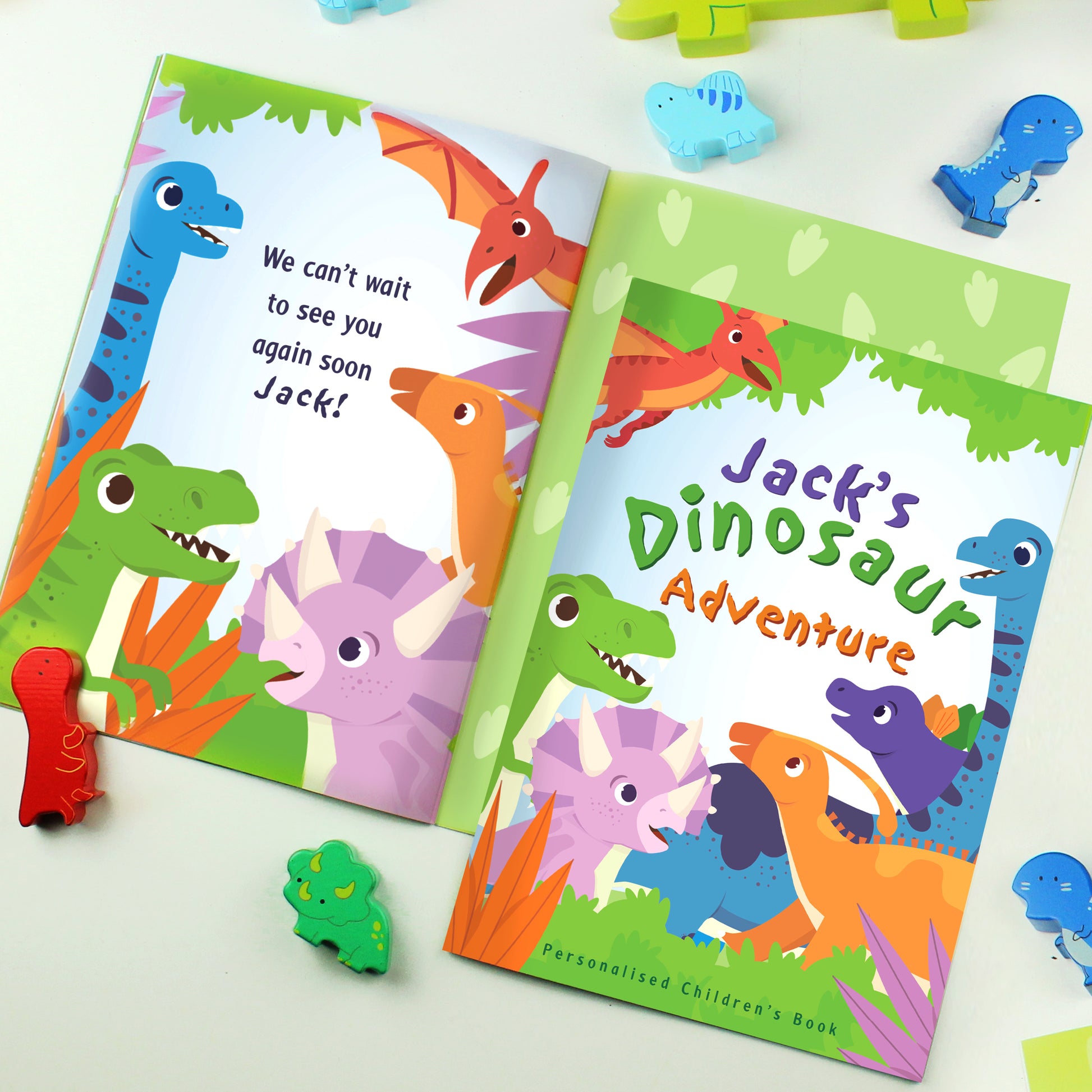 Personalised dinosaur story book for children