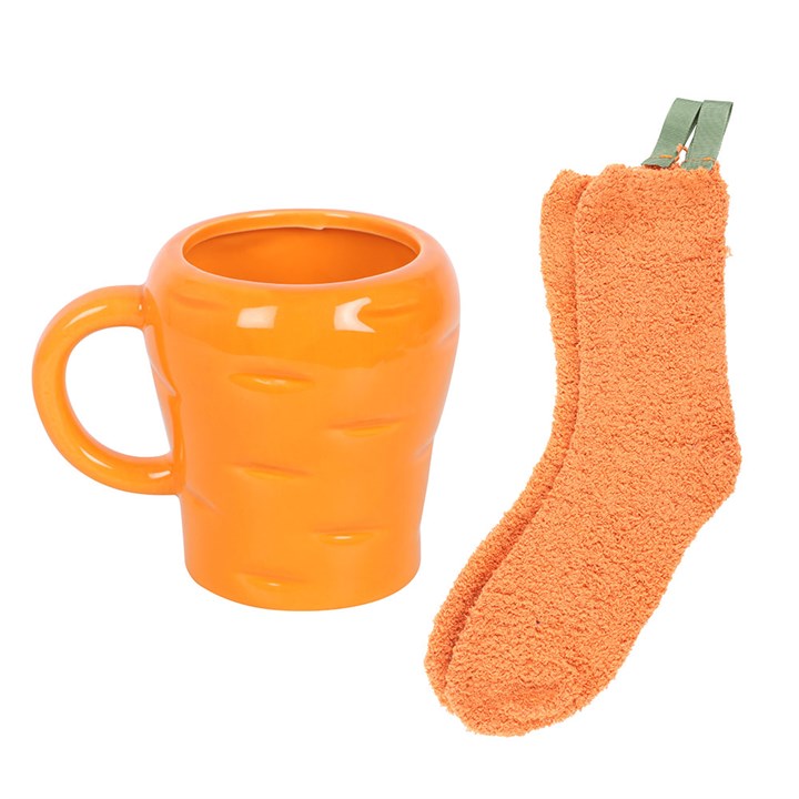 Carrot Shaped Mug and Socks Set