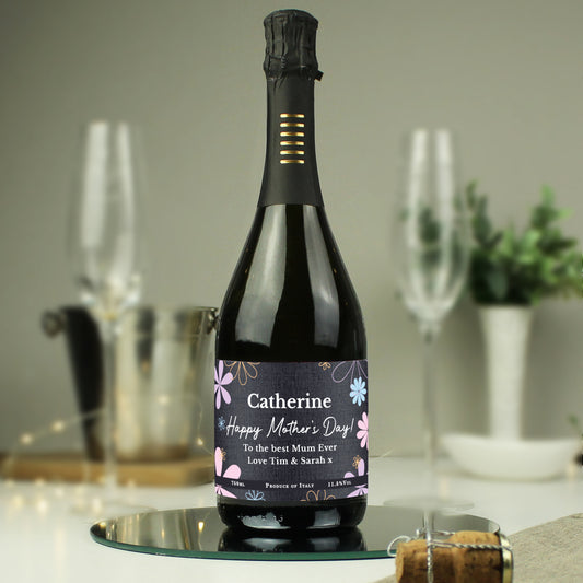 Bottle of Prosecco with personalised label