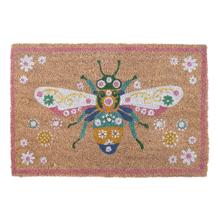 Natural Floral Bee Doormat