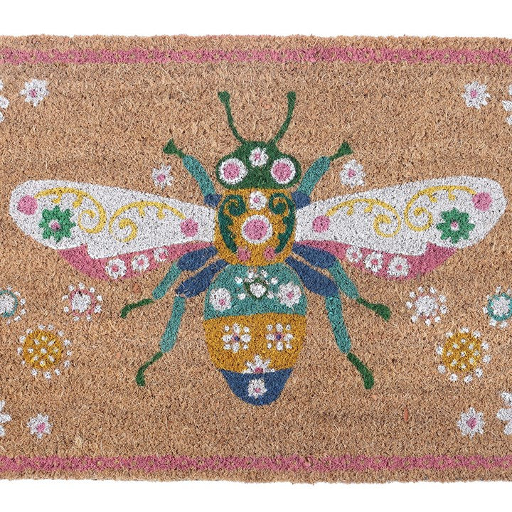 Natural Floral Bee Doormat