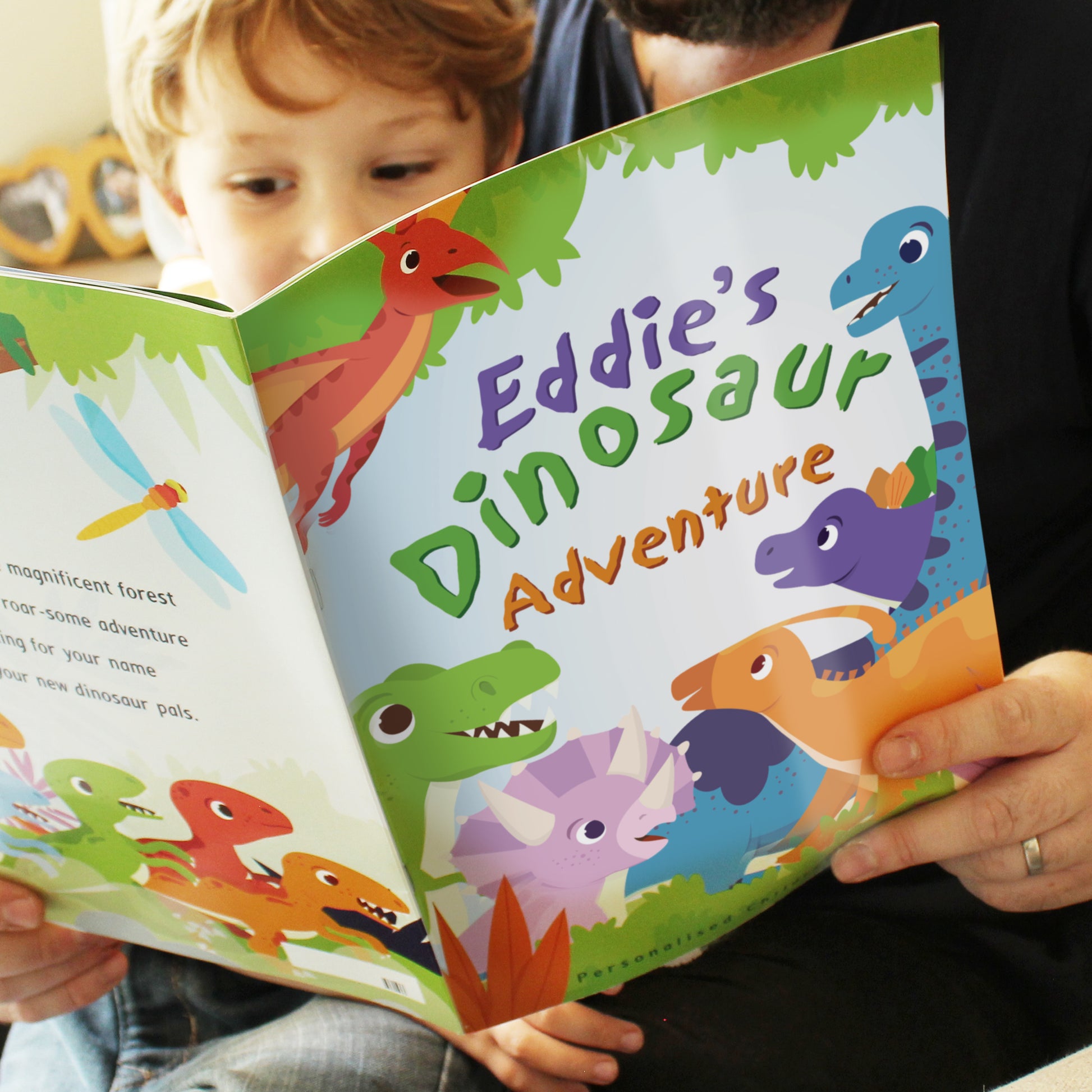 Personalised book for children about dinosaurs