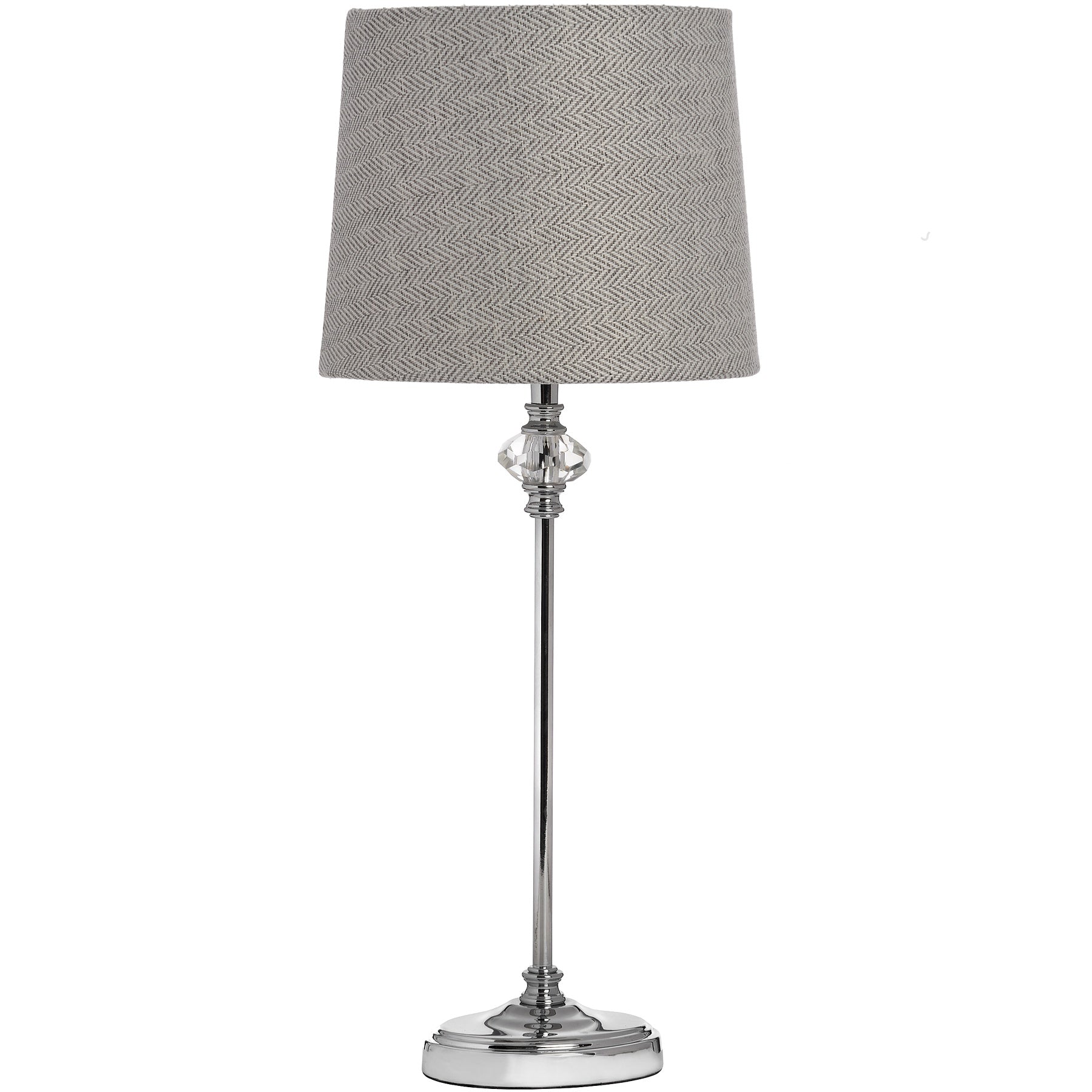 Chrome table lamp with grey shade