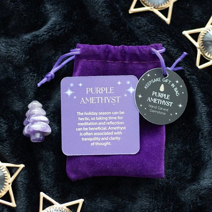 Amethyst Crystal Christmas Tree in a Bag