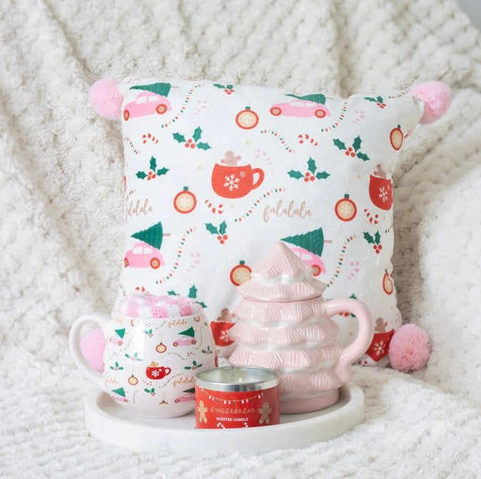 Square Sugarplum Fun Christmas Print Cushion