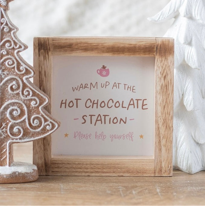 Hot Chocolate Station Wooden Frame Sign