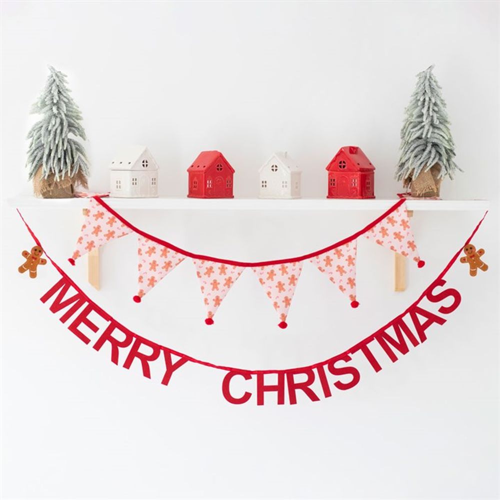 Gingerbread Print Fabric Bunting