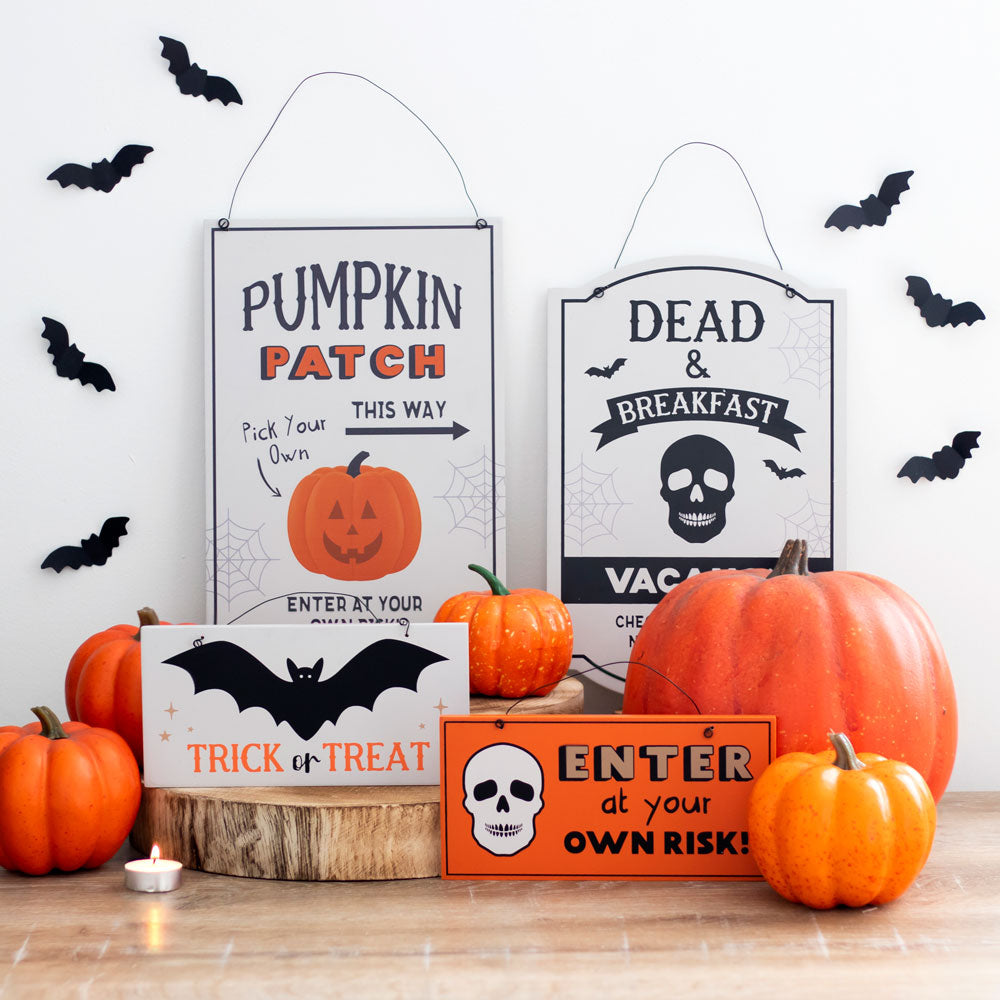 Halloween themed signs