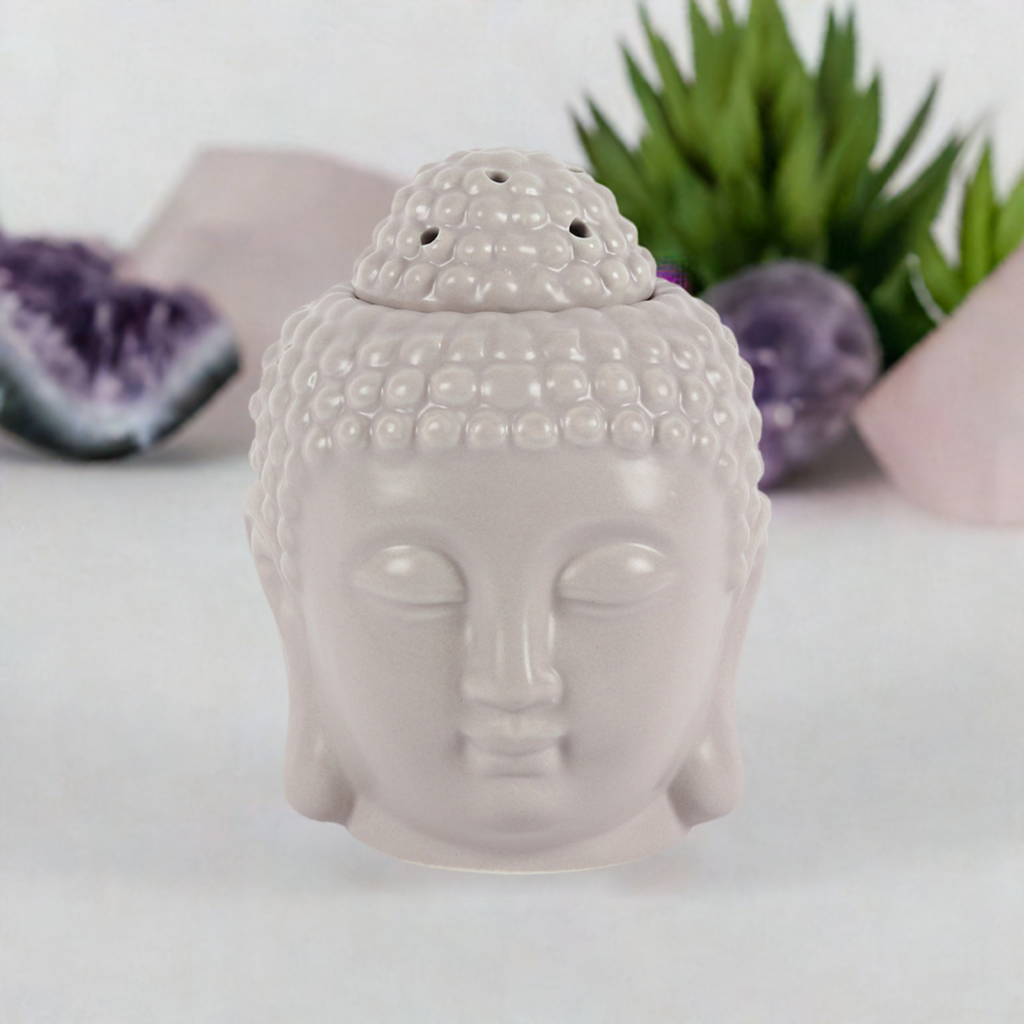 Small Grey Buddha Head Oil Burner