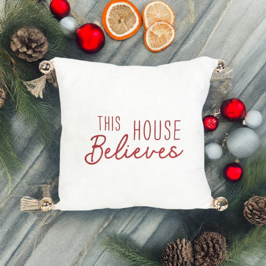 This House Believes Cushion with Bells