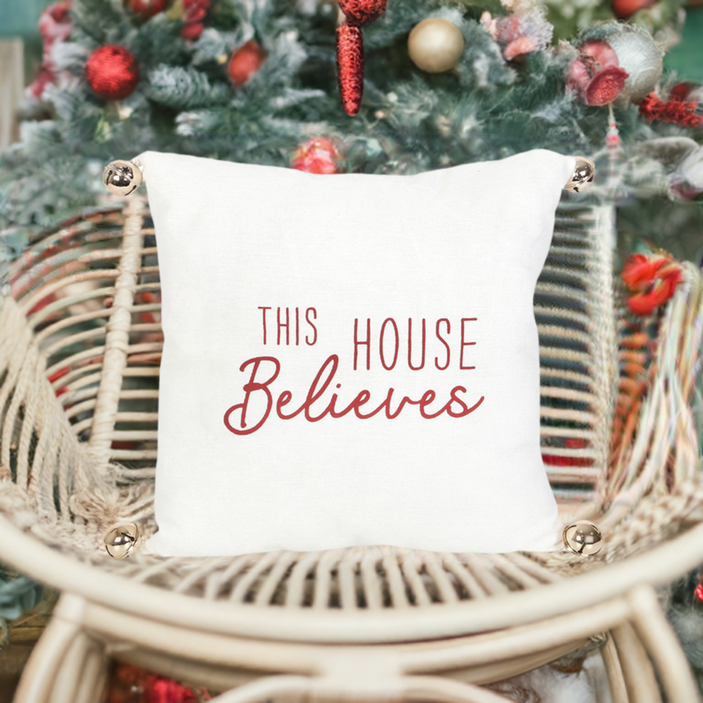 This House Believes Cushion with Bells