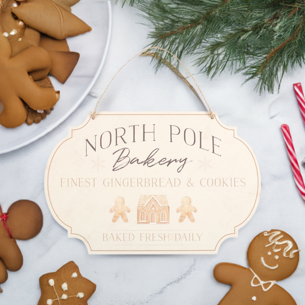 North Pole Bakery Hanging Sign