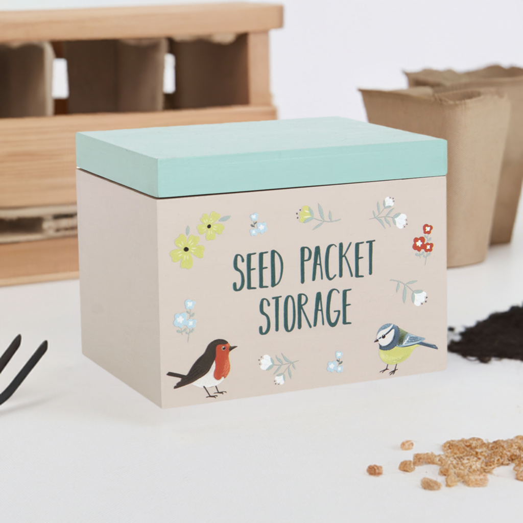 British Garden Birds Seed Packet Storage Box