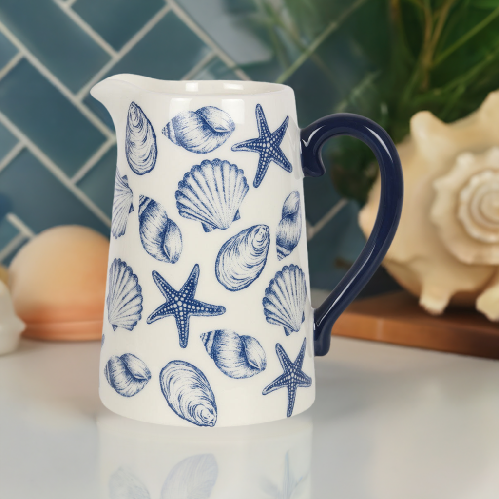 17cm Seashell Ceramic Flower Jug