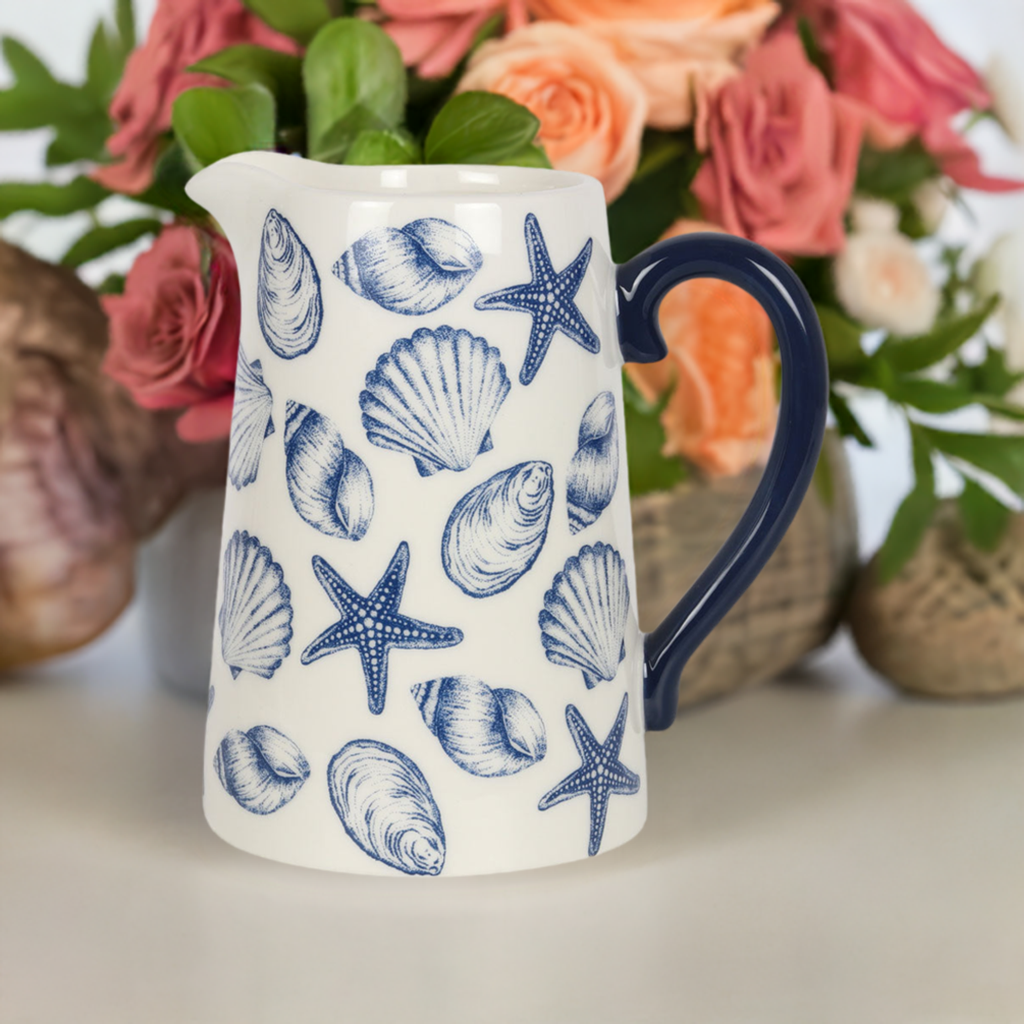 17cm Seashell Ceramic Flower Jug