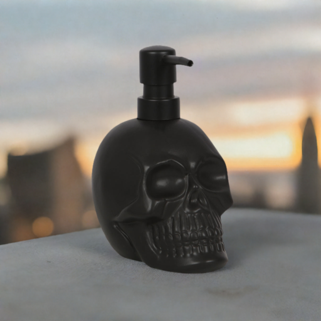 Black Skull Soap Dispenser