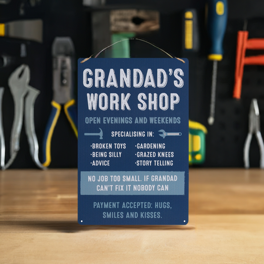 Grandad's Work Shop Metal Sign