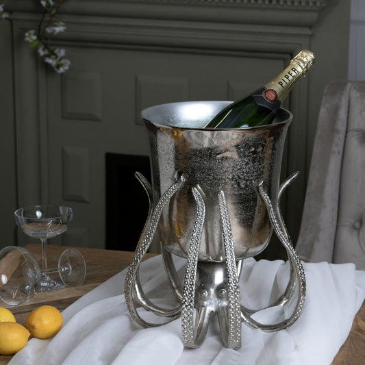 Ice bucket champagne cooler with octopus stand