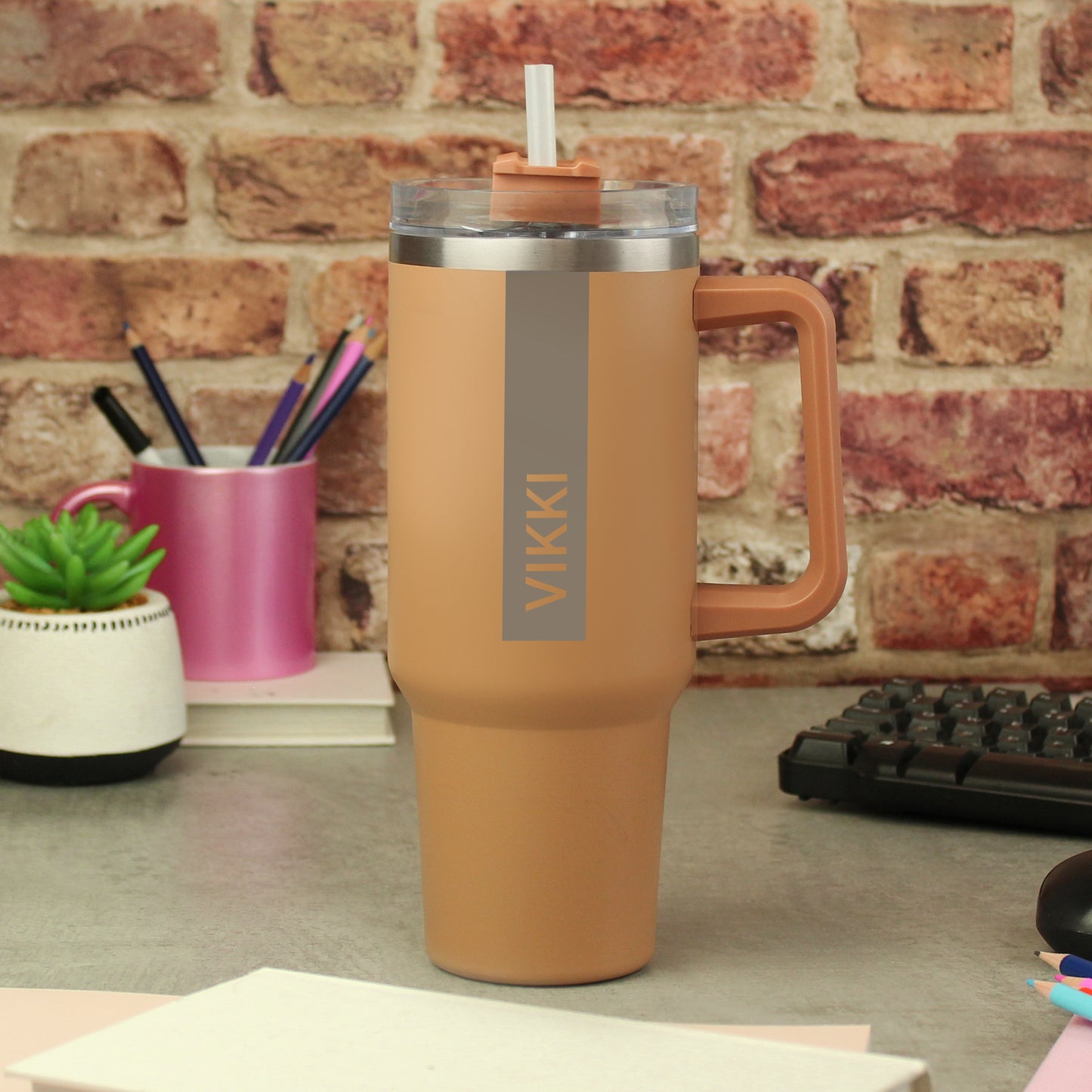 Personalised Brown Travel Hot or Cold Cup