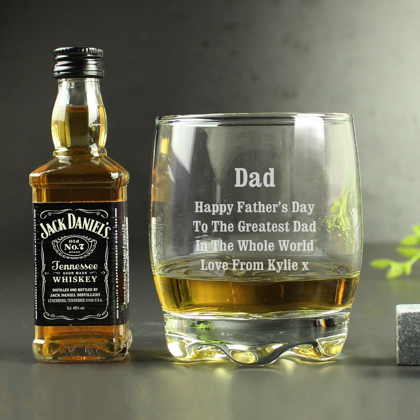 Personalised Tumbler and Whiskey Miniature Set