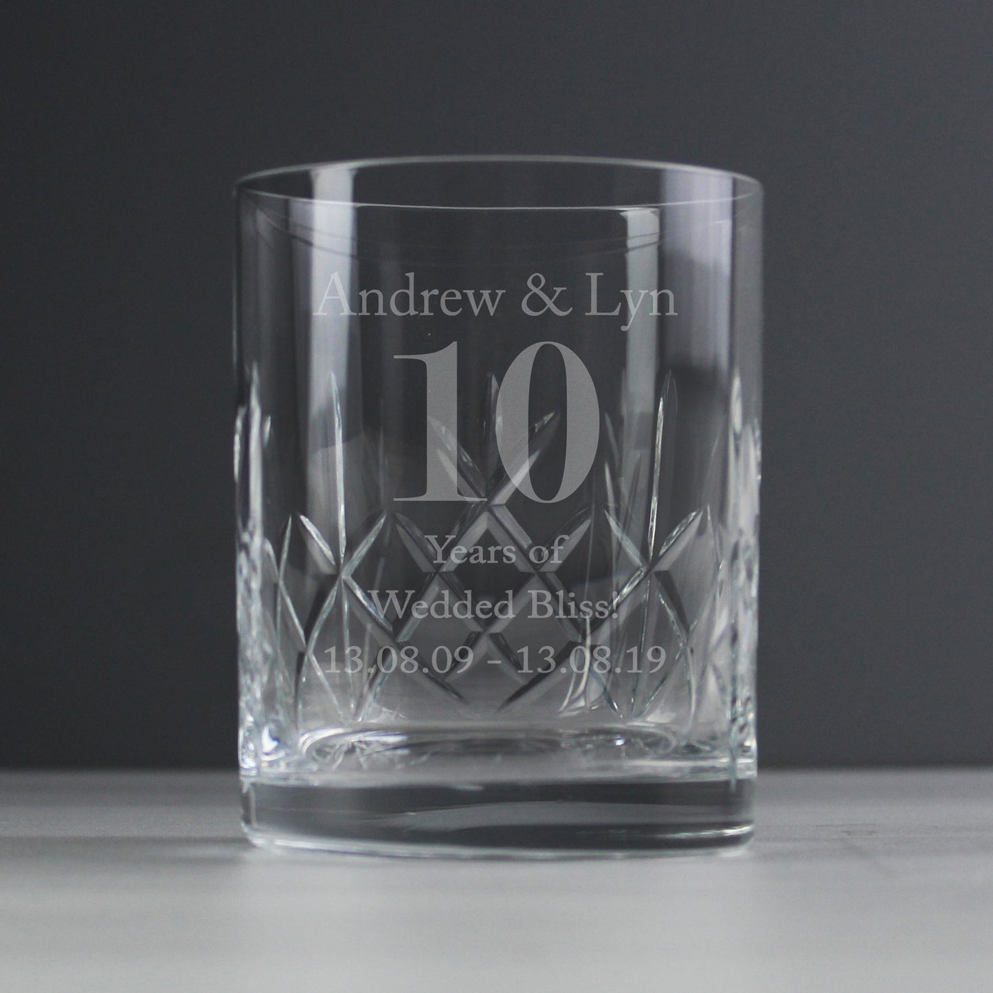 Personalised Big Age Cut Crystal Whisky Tumbler