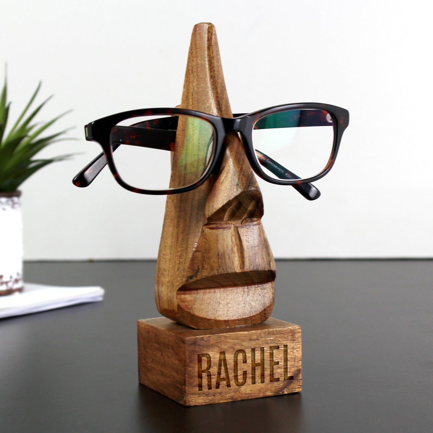 Personalised Wooden Nose-Shaped Glasses Holder