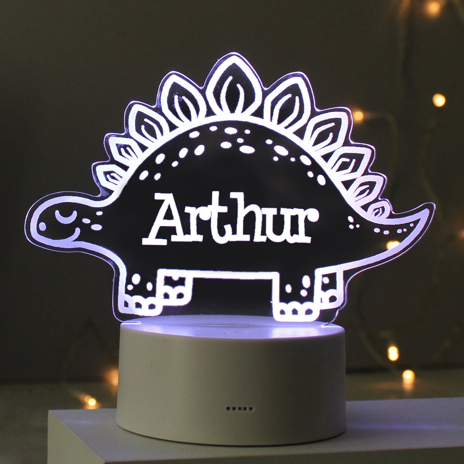 LED Dinoaur light personalised with name