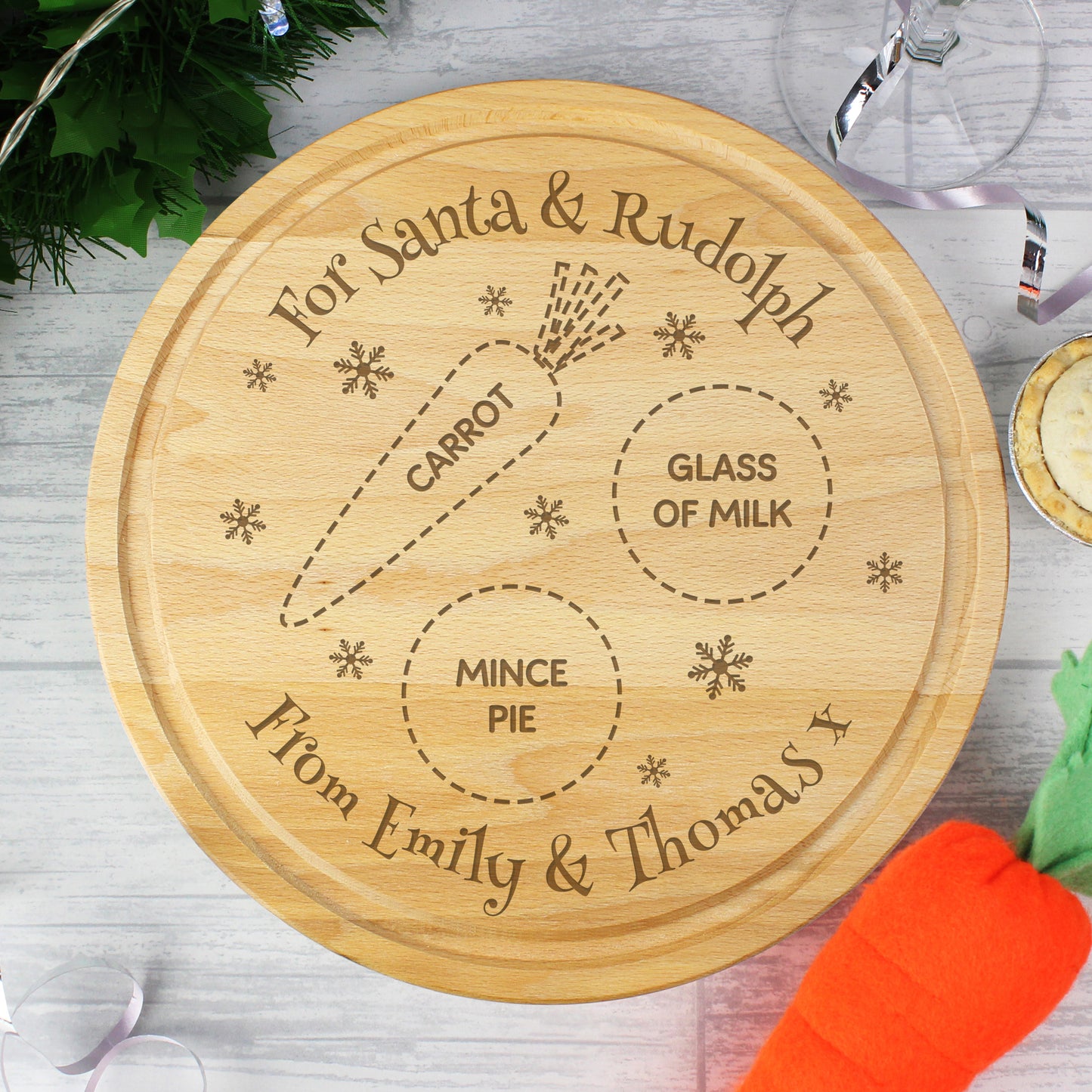 Personalised Christmas Eve Mince Pie Board