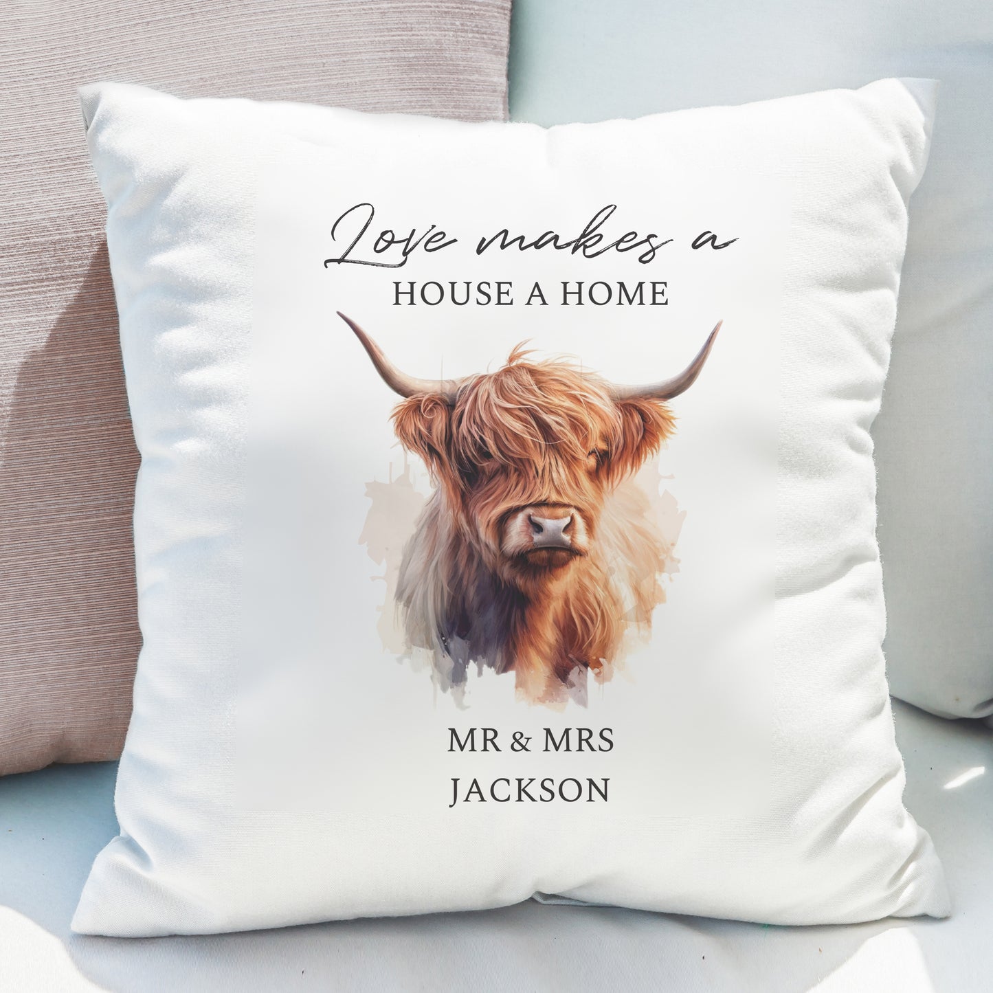 Personalised Highland Cow Cushion