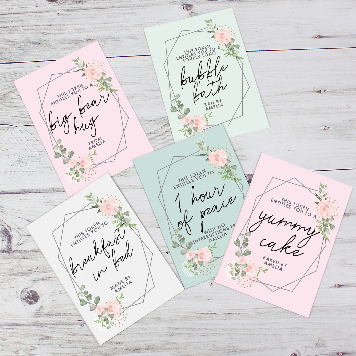 Personalised Mothers Day Voucher Cards