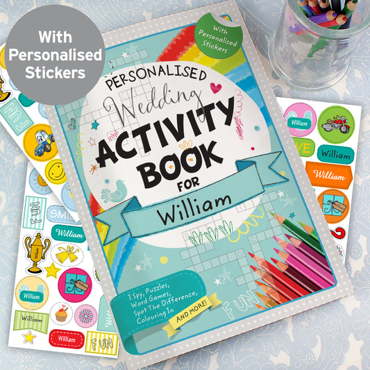 Children’s activity book with personalised stickers