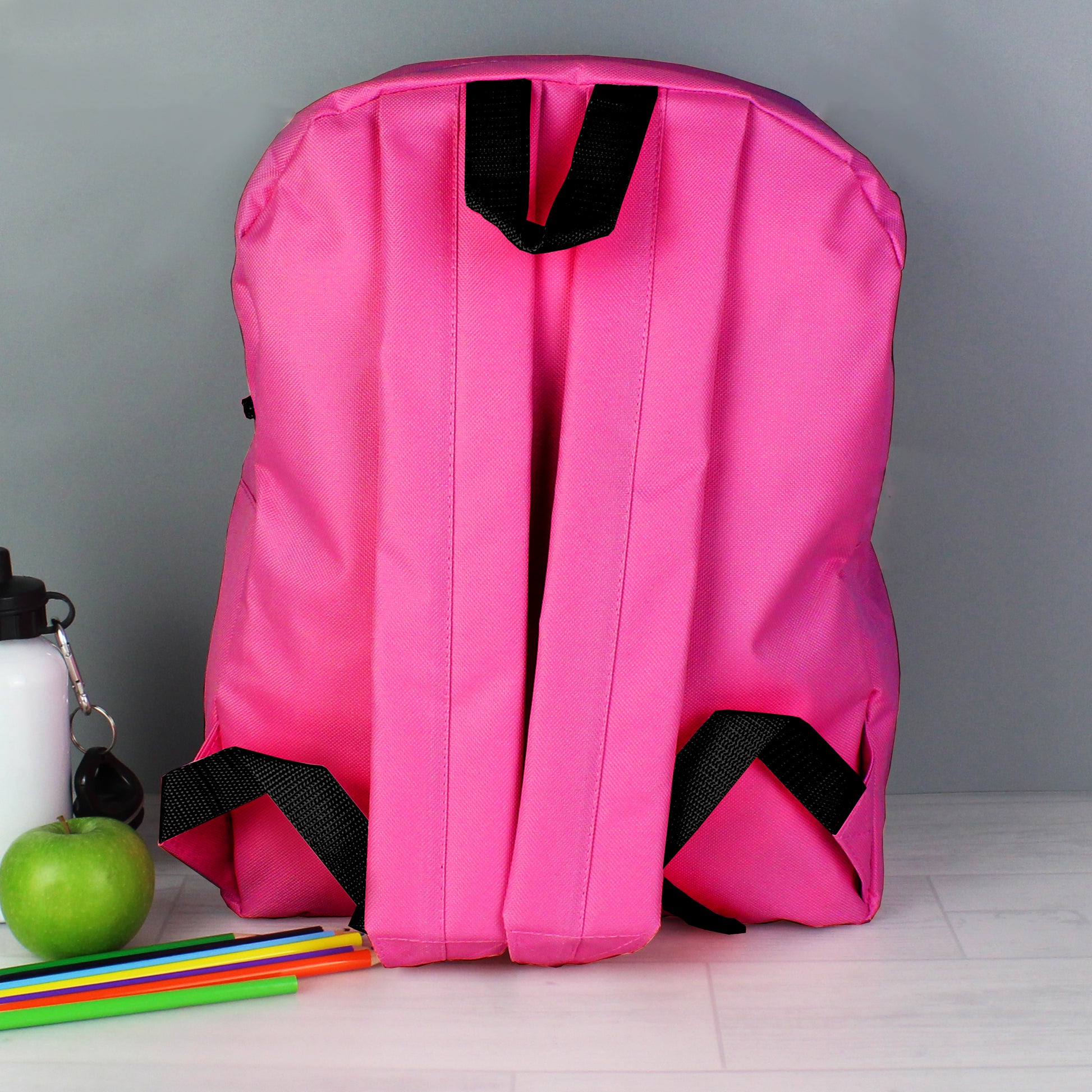 Children’s pink backpack with fairy and personalised with name 