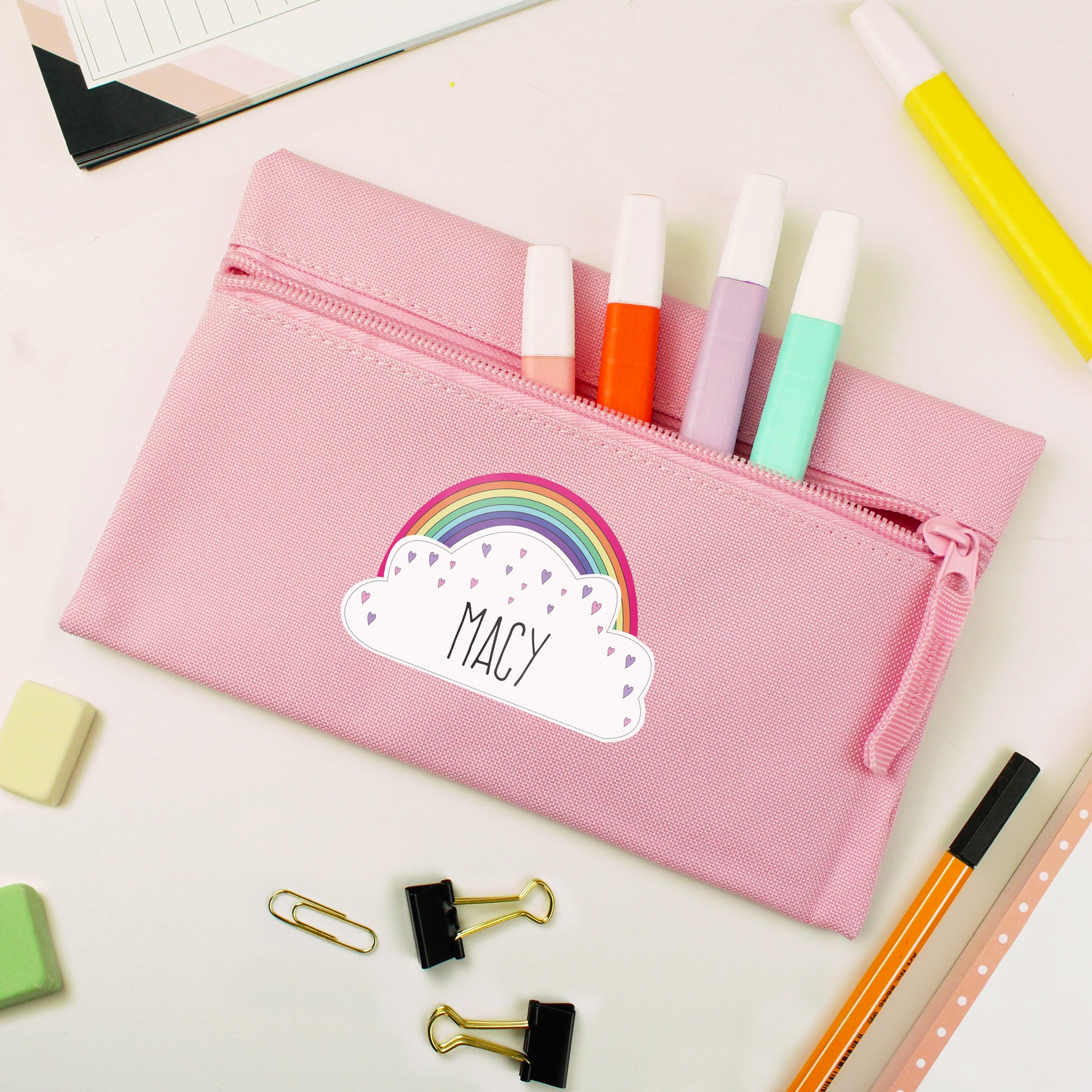 Girls pink pencil case