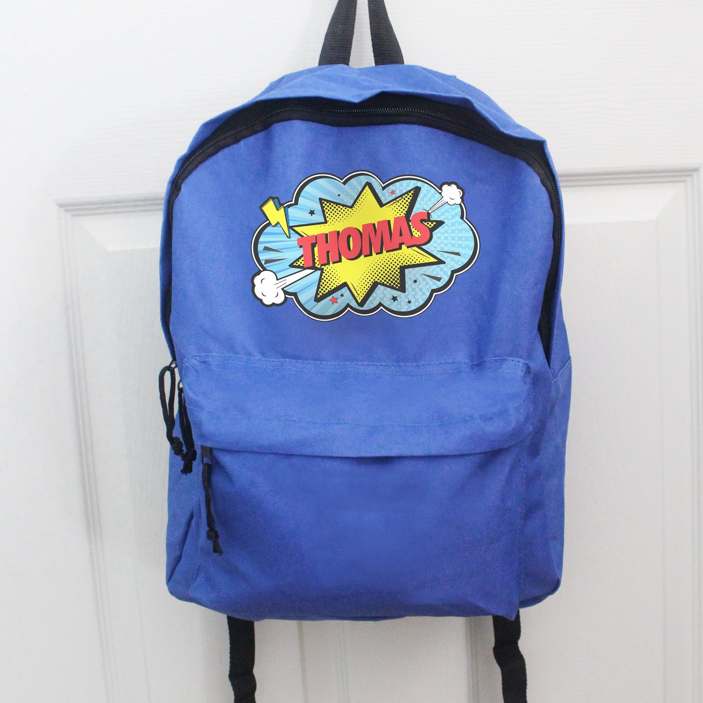 Personalised Superhero Blue Backpack