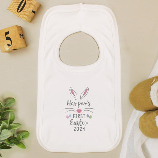 Easter bunny design baby bib
