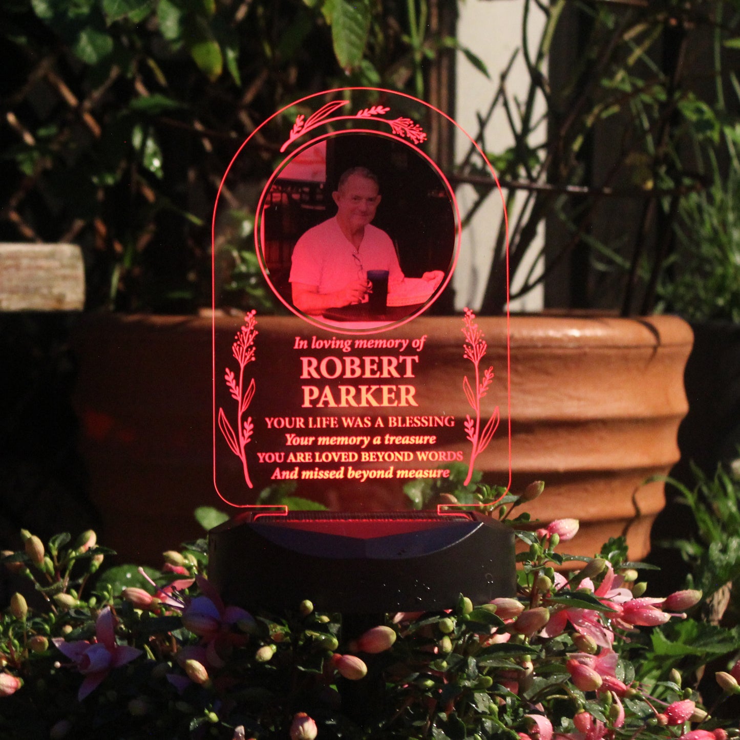 Personalised Memorial Photo Upload Outdoor Solar Light