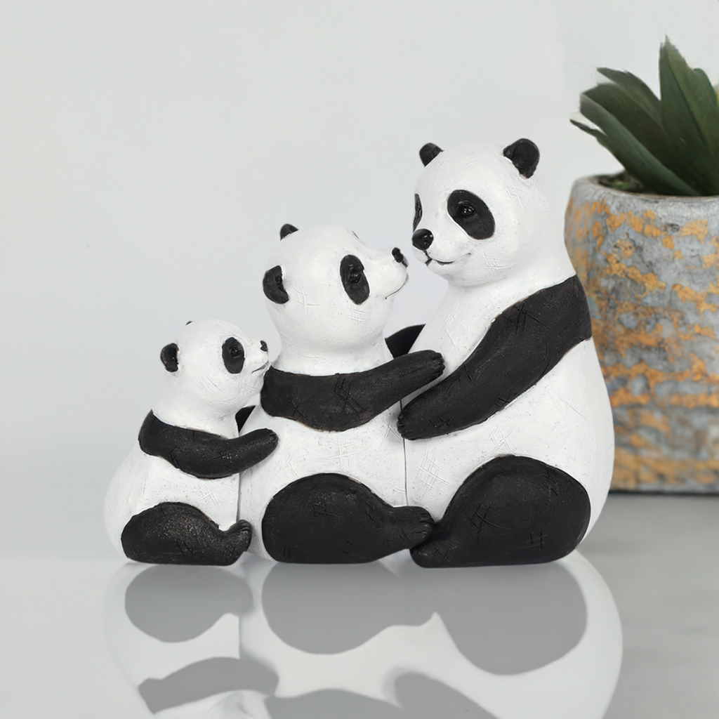 Panda family ornament